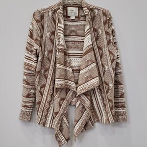 VTG Bob Timberlake Women's Med Sweater Southwestern Open Cardigan Cable Knit